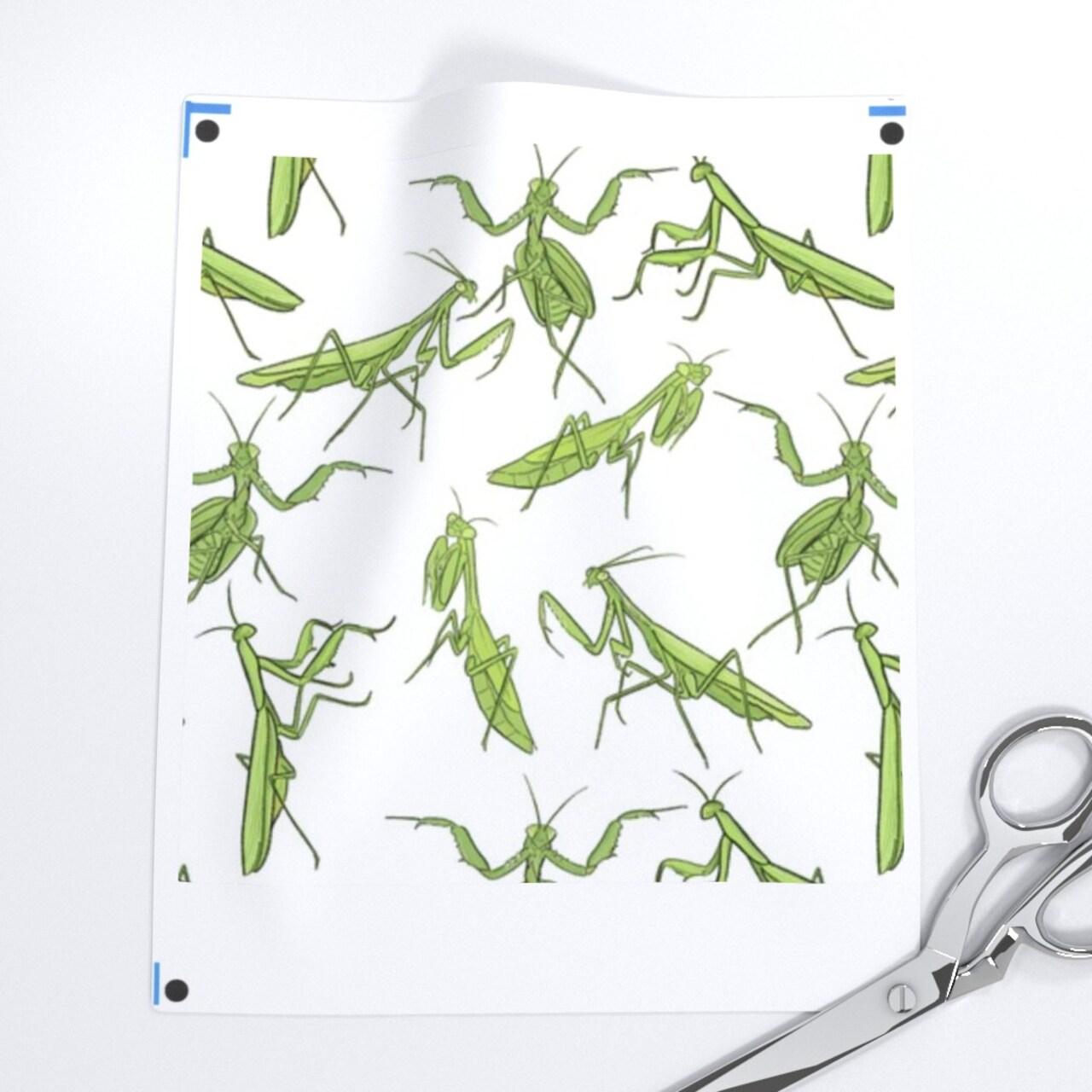Mantis White Entomology Entomologist Insects Bugs Insect Bug Beetle Custom Printed Fabric by Spoonflower Various Fabrics by the Yard or Fat Quarter